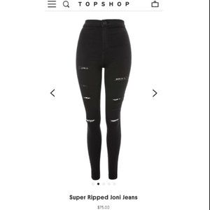 Topshop High Rise Super Ripped Moto Joni SkinJeans